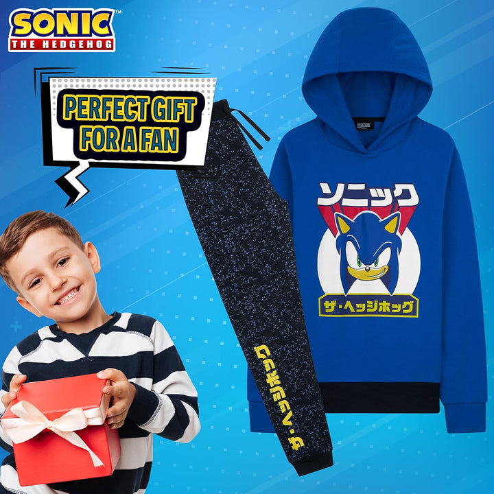 Sonic Jogginganzug Kinder Trainingsanzug Jungen Mädchen Hoodie und Hosen Set Schule Kindergarten Rei