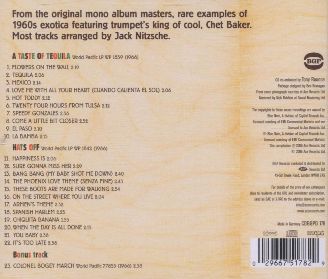 A Taste of Tequila/Hats Off, Audio-CD