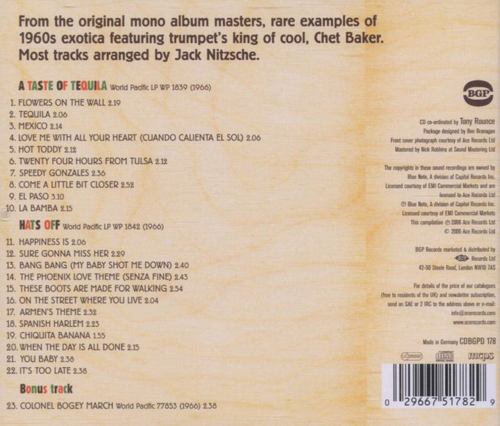 A Taste of Tequila/Hats Off, Audio-CD