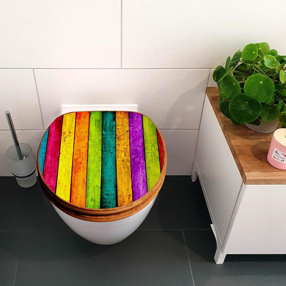 banjado Design WC Sitz Bambus Absenkautomatik 45,8x37,5cm - Toilettendeckel mit Absenkautomatik Holz