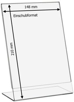 10 Stück DIN A5 L-Ständer/Werbeaufsteller im Hochformat aus Acrylglas - Zeigis®