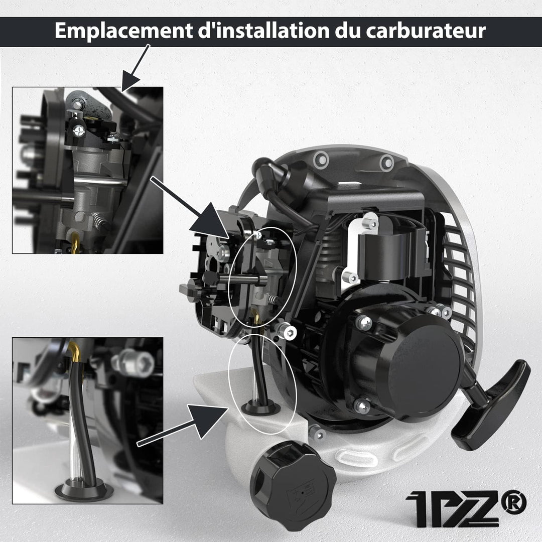 1PZ F6C-15T Vergaser Kit 15mm für 52cc 49cc 47cc 43cc 2-Takt Motorsense Trimmer Motor mit Primer Bir