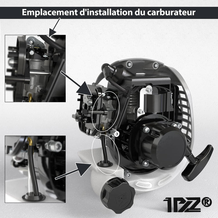 1PZ F6C-15T Vergaser Kit 15mm für 52cc 49cc 47cc 43cc 2-Takt Motorsense Trimmer Motor mit Primer Bir