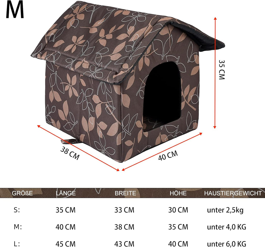 Toploar Katzenhaus Für Draussen Winterfest, Wasserdichtes Outdoor Katzenhöhle Für Katzen mit Abnehmb
