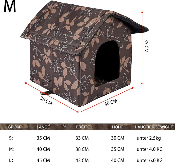 Toploar Katzenhaus Für Draussen Winterfest, Wasserdichtes Outdoor Katzenhöhle Für Katzen mit Abnehmb