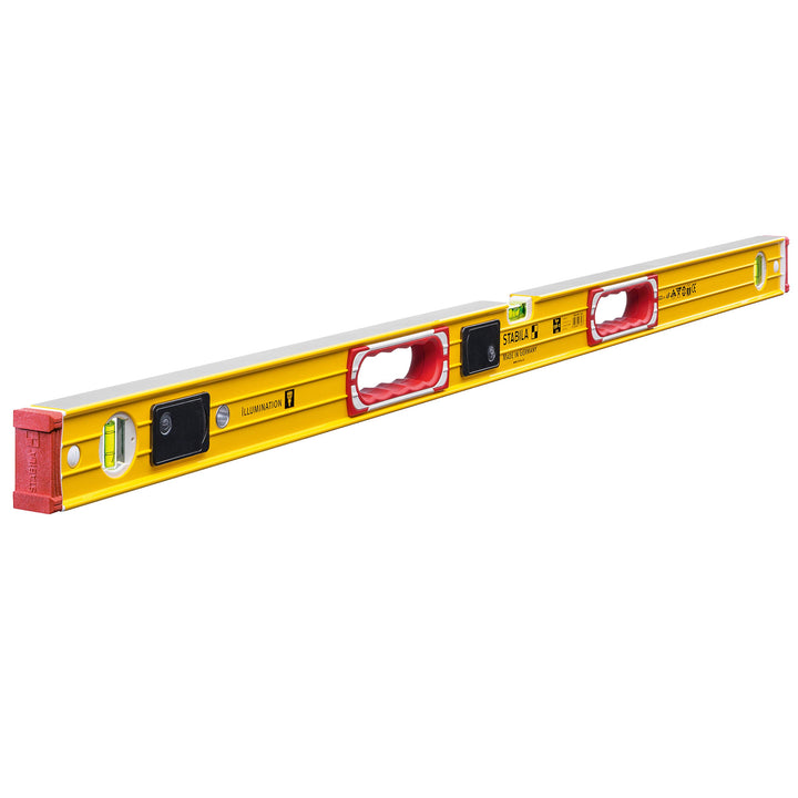 STABILA Wasserwaage Type 196-2 LED, 122 cm, extrasteifes Alu-Profil, 1 LED-Horizontal-/1 LED-Vertika