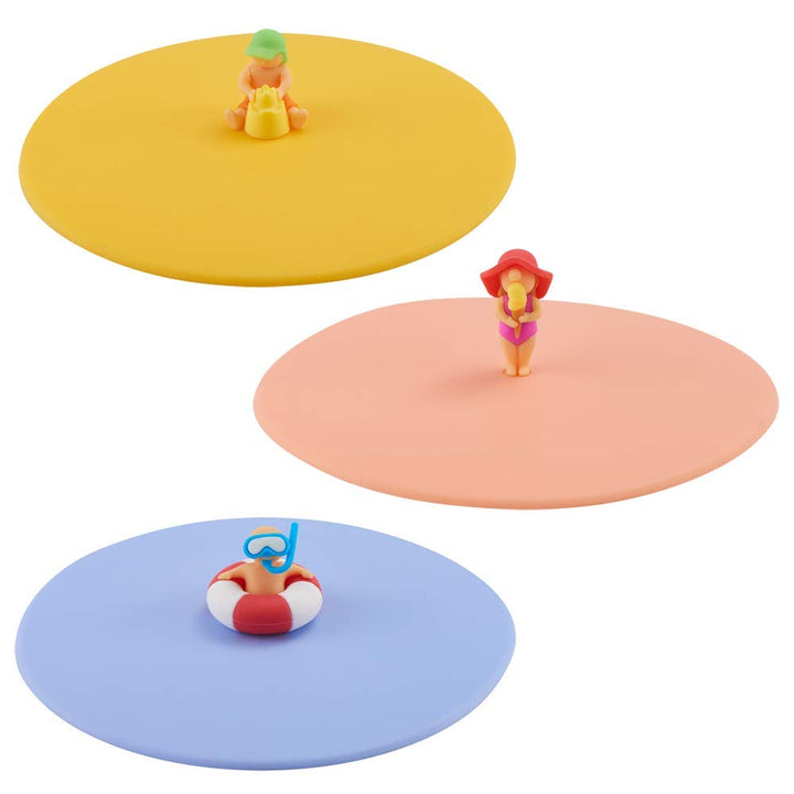 Lurch 210301 Mein Deckel Beach Kids 3er Set (Emma Eis, Simon Sandburg, Roland Ring), Glasabdeckung a