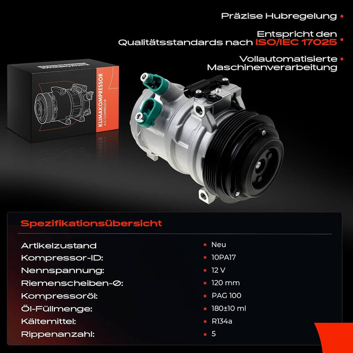 Frankberg Klimakompressor Klimaanlage Kompatibel mit X5 E53 4.4L 4.6L 4.8L 2000-2006 Replace# 645269