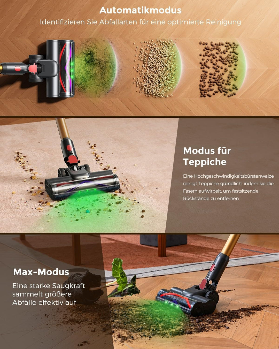 C10 EVO Kabelloser Staubsauger, 68 kPa / 600 W / 70 Minuten mit automatischem Modus, selbsttragendes