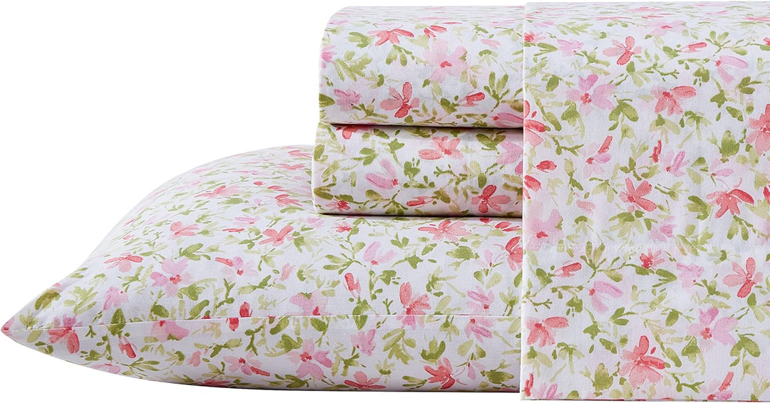 Laura Ashley - Doppelbettlaken, Baumwoll-Perkal-Bettwäsche-Set, knackige und Coole Heimdekoration (N