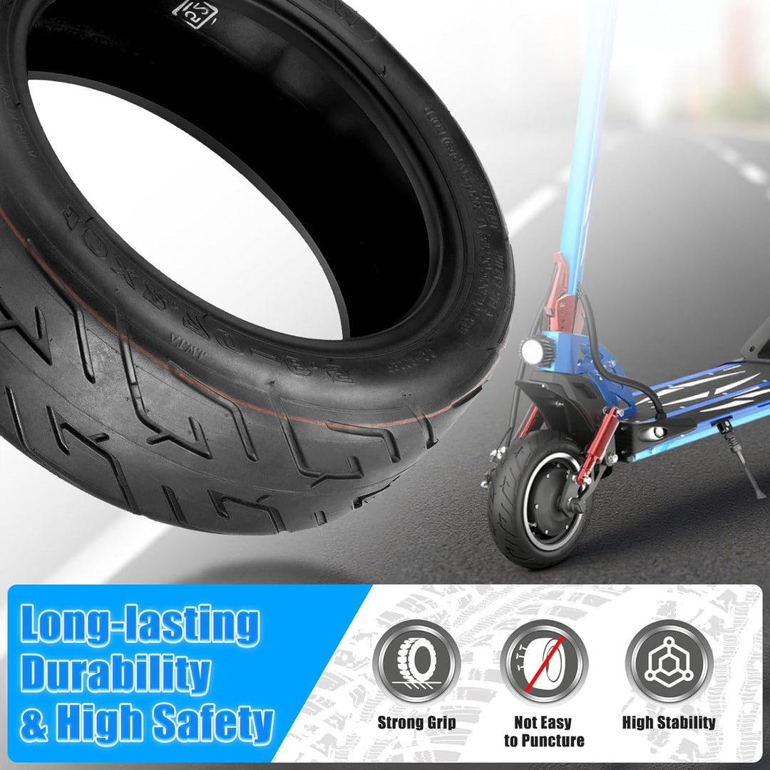 E Scooter Reifen 10x2.70-6.5 Schlauchlos Tubeless mit Ventil, Langlebig & Verschleissfester, Gute Gr