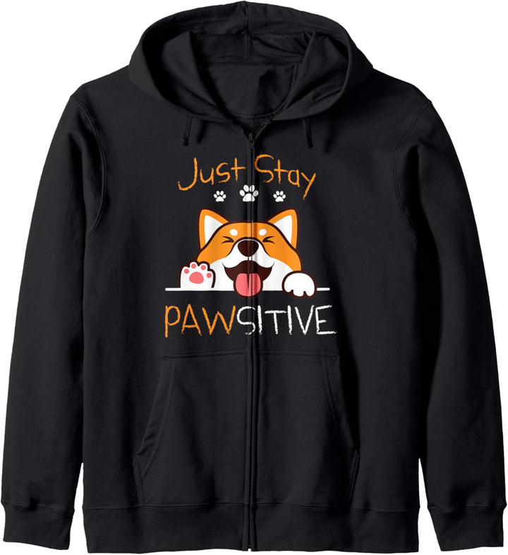 Funny Positive Dog Paw For Dog Lovers - Stay Pawsitive Kapuzenjacke