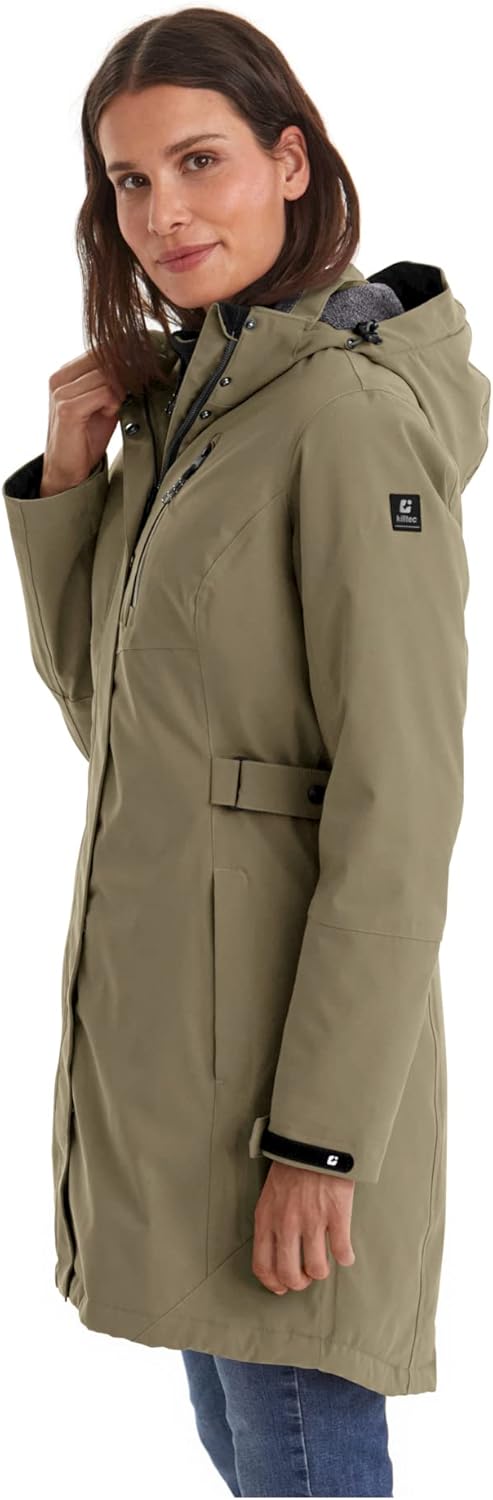 Killtec Damen Kow 165 Wmn Prk Funktionsparka/Parka mit abzippbarer Kapuze 48 helloliv, 48 helloliv