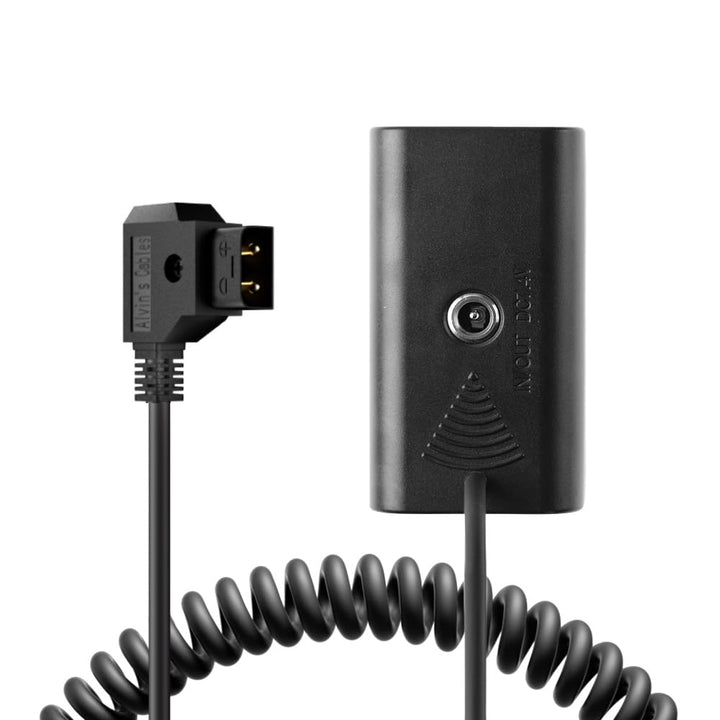 Alvin's Cables NP F550 Dummy Akku auf D Tap Spiralkabel für Sony NP F550|F570|F970 |Atomos Ninja V M