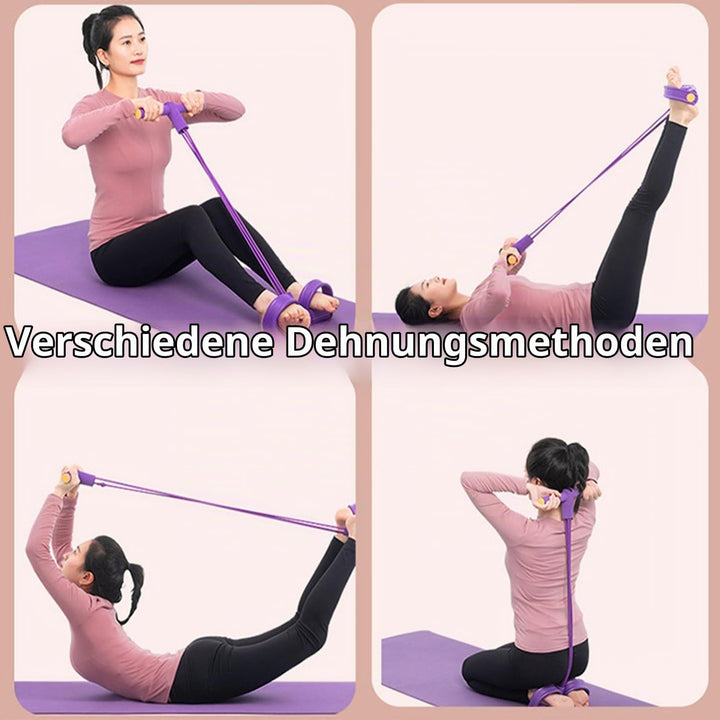 Bauchtrainer, Multifunktionales Spannseil mit Rückentrainer und Fitnessbänder, Sit-Up Trainingsgerät