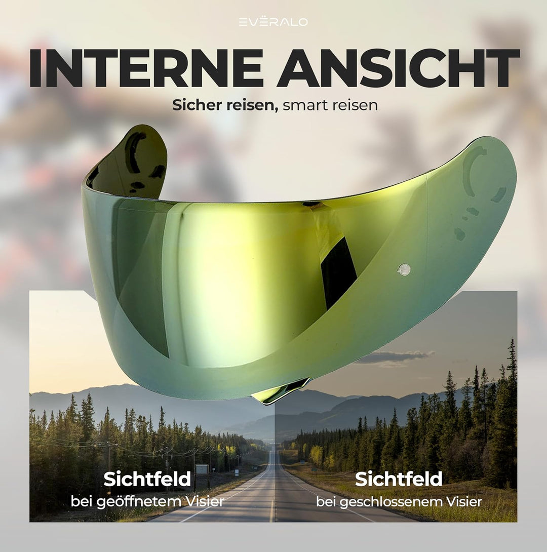 Kompatibel mit Shoei GT air Visier - Gt Air 2 - Neotec - Opticson - Cns 1 - Helmvisier Pinlock Ready