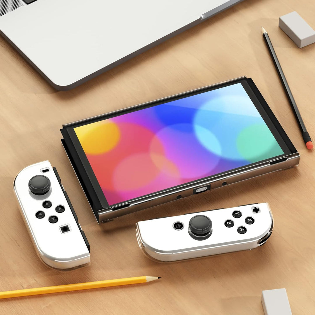 RHOTALL 3 in 1 Transparente Hülle für Nintendo Switch OLED, Klare Dockable Shell Kompatibel mit Swit