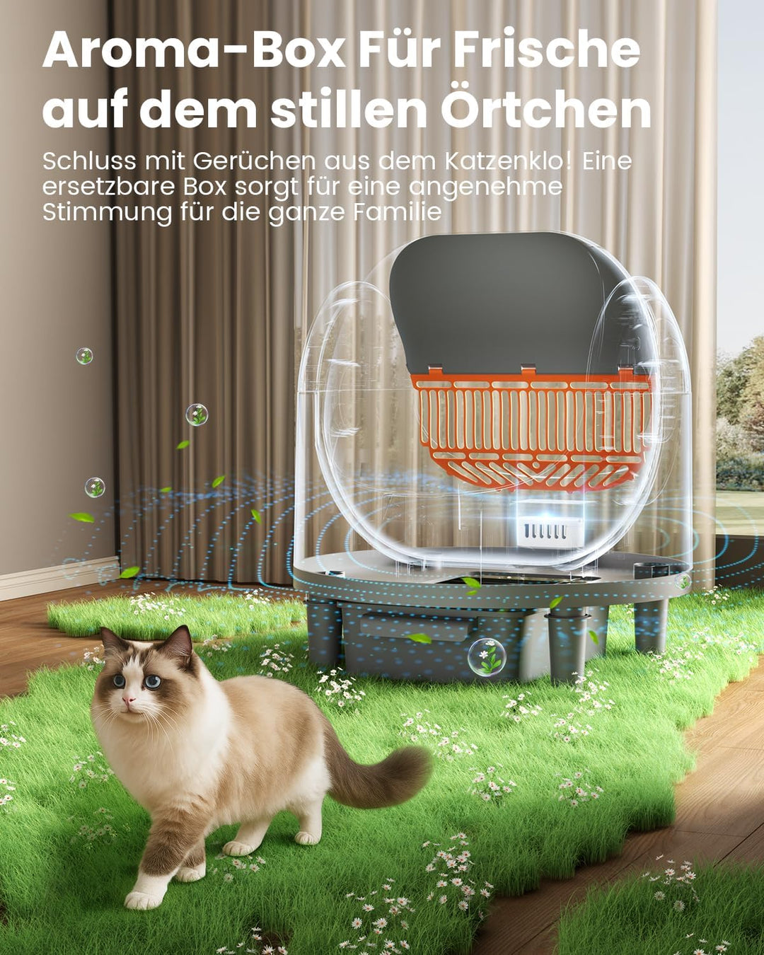 Offenes, Katzenklo Selbstreinigend für grosse Katzen (10 kg), XL Automatische Katzentoilette, 2 Roll
