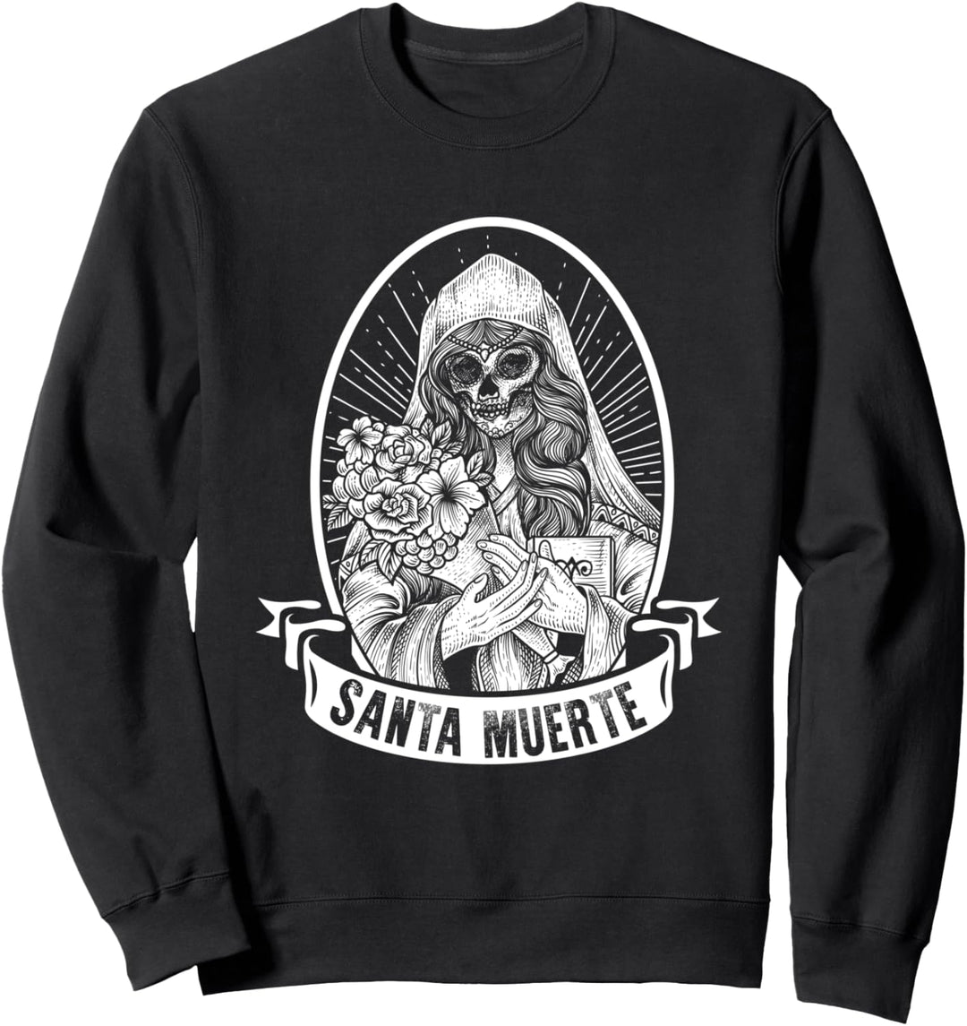 Santa Muerte Mexican Dead Sugar Skull weibliche Gottheit Satanic Sweatshirt
