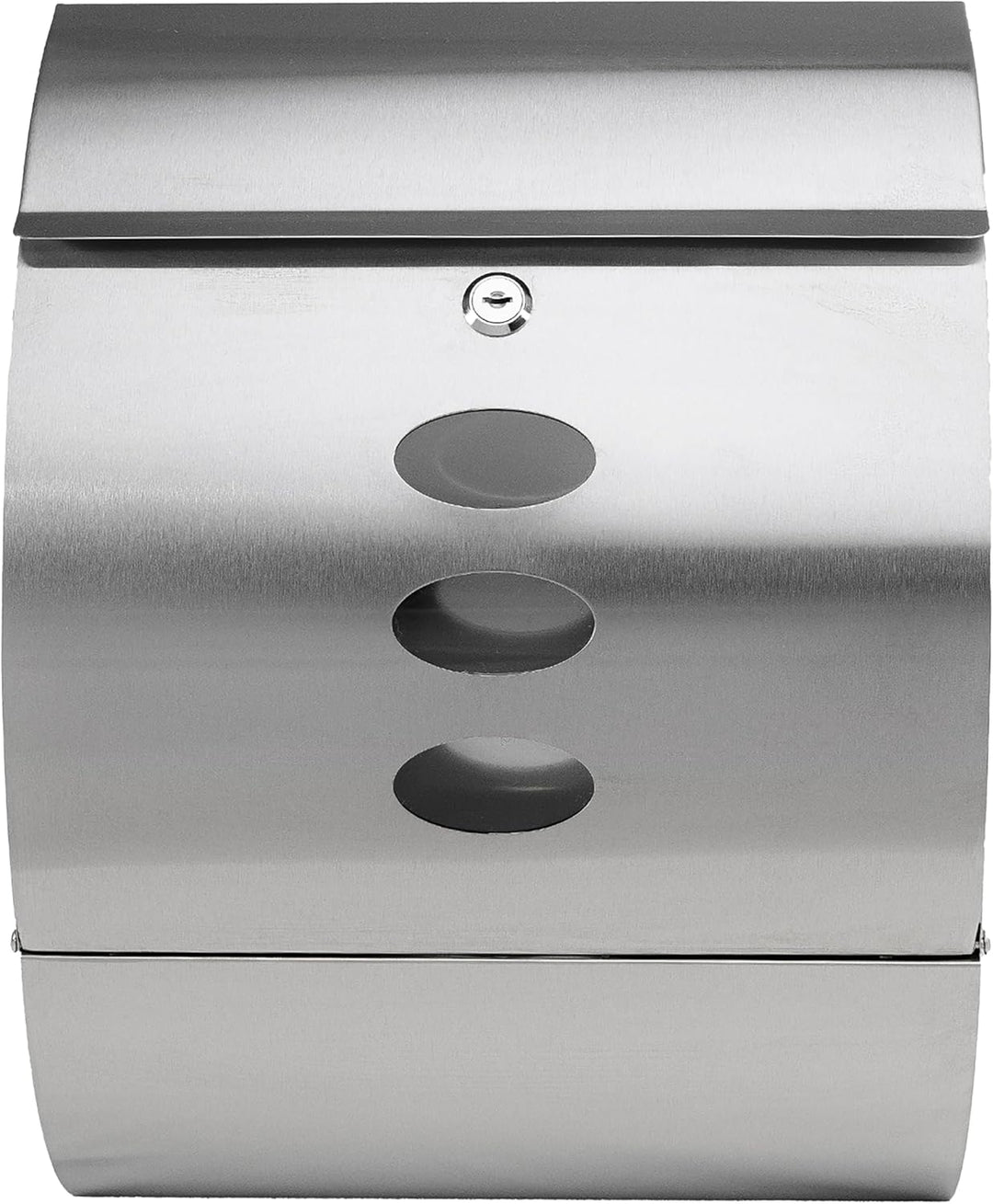 Grafner Design Edelstahl Briefkasten mit Zeitungsfach, abschliessbar – 2 Schlüssel inkl., 3 Sichtfen