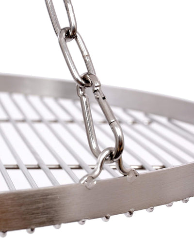 WiMi Grillrost Ø 80 cm mit Kette Edelstahl 4 mm Grillstabdicke Stababstand 10 mm für Schwenkgrill BB