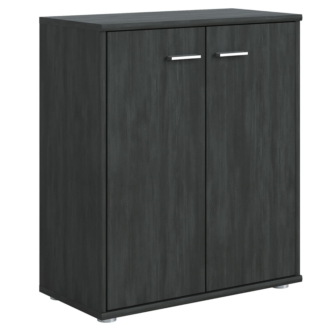 CARO-Möbel Kommode Sideboard Schrank Tommy Esche grau, Anrichte mit 2 Türen inklusive Einlegeboden,