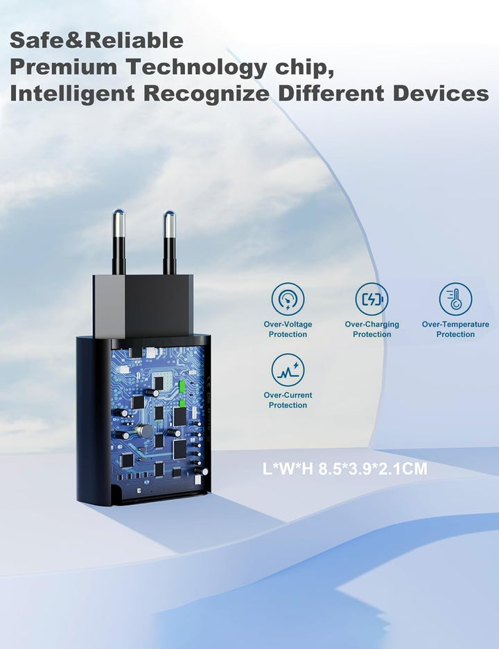 18W/3A USB Ladegerät Stecker Schnellladegerät Quick Charge 3.0 Ladeadapter Universal Netzteil für Sa