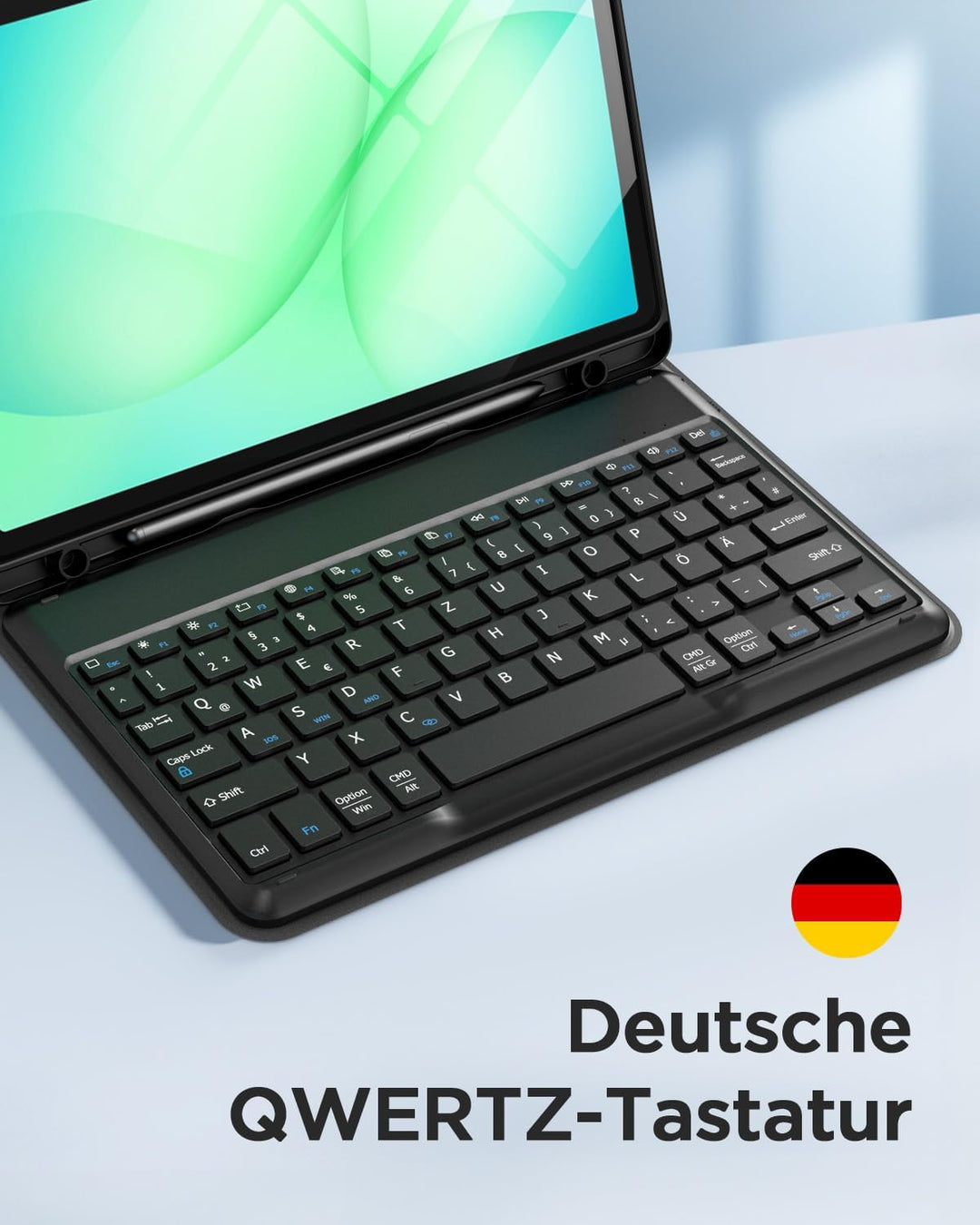 EasyAcc Tastatur Hülle Kompatibel mitSamsung Galaxy Tab A11 Plus/A9 Plus 11 Zoll 2025&2023 mit Schut