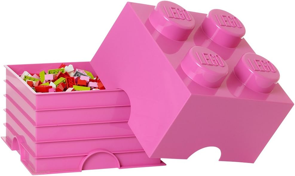 LEGO Aufbewahrungsstein, 4 Noppen, Stapelbare Aufbewahrungsbox, 5,7 l, rosa Bright Purple, Bright Pu
