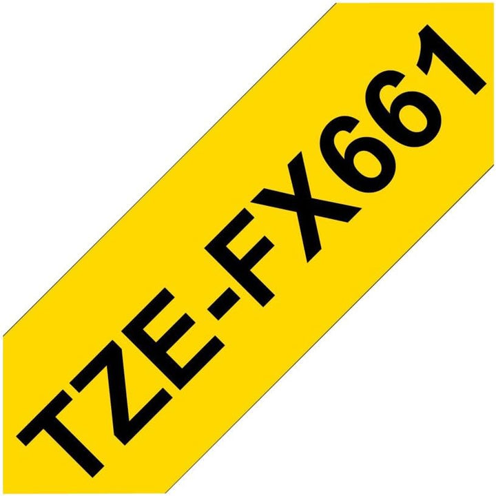 Brother Original P-touch Flexi-Schriftband TZE-FX661 36 mm, schwarz auf gelb (u.a. für Brother P-tou