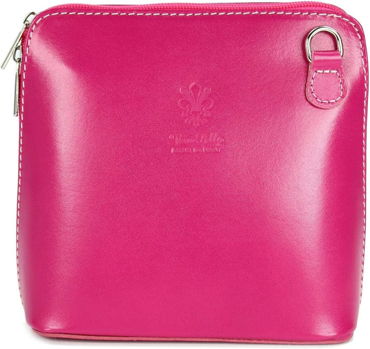 Belli italienische Ledertasche Damen Umhängetasche klein Handtasche Schultertasche Abendtasche in pi