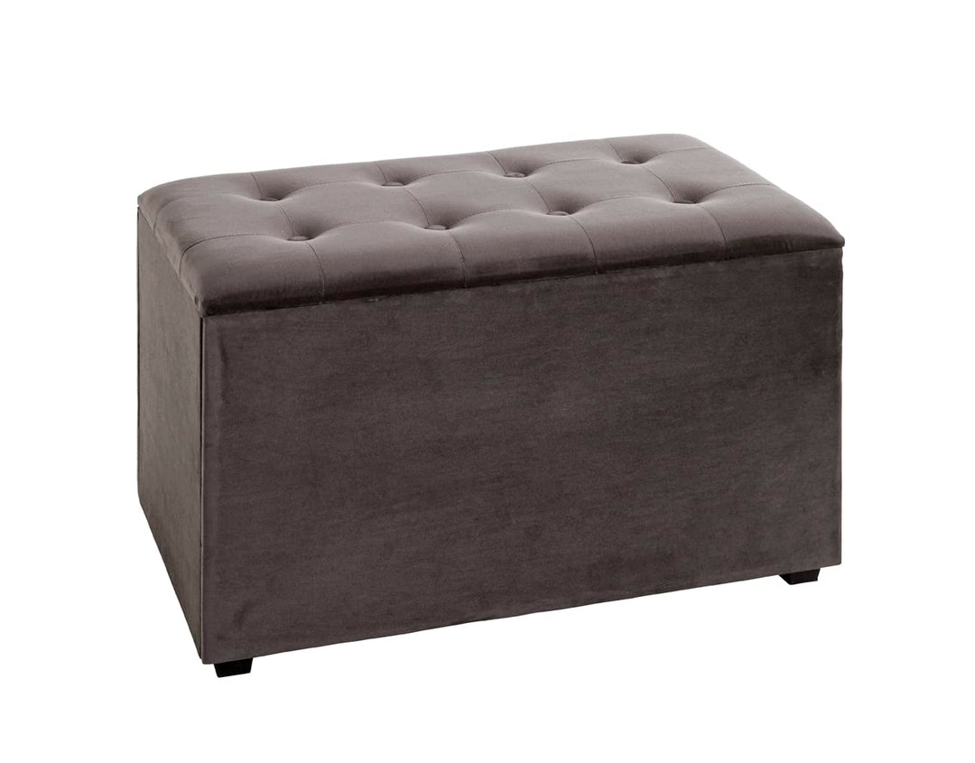 HAKU Möbel Sitztruhe, MDF, anthrazit, B 65 x T 40 x H 42 cm anthrazit_Samt 65 x 40 x H 42 cm Anthraz
