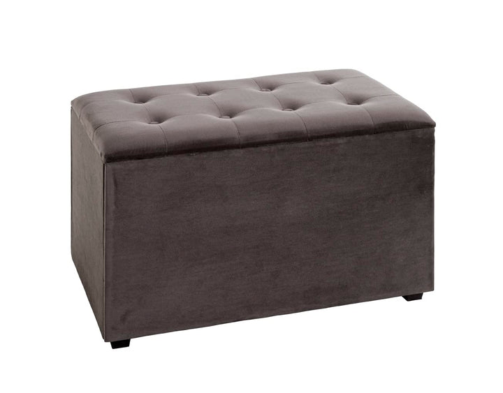 HAKU Möbel Sitztruhe, MDF, anthrazit, B 65 x T 40 x H 42 cm anthrazit_Samt 65 x 40 x H 42 cm Anthraz