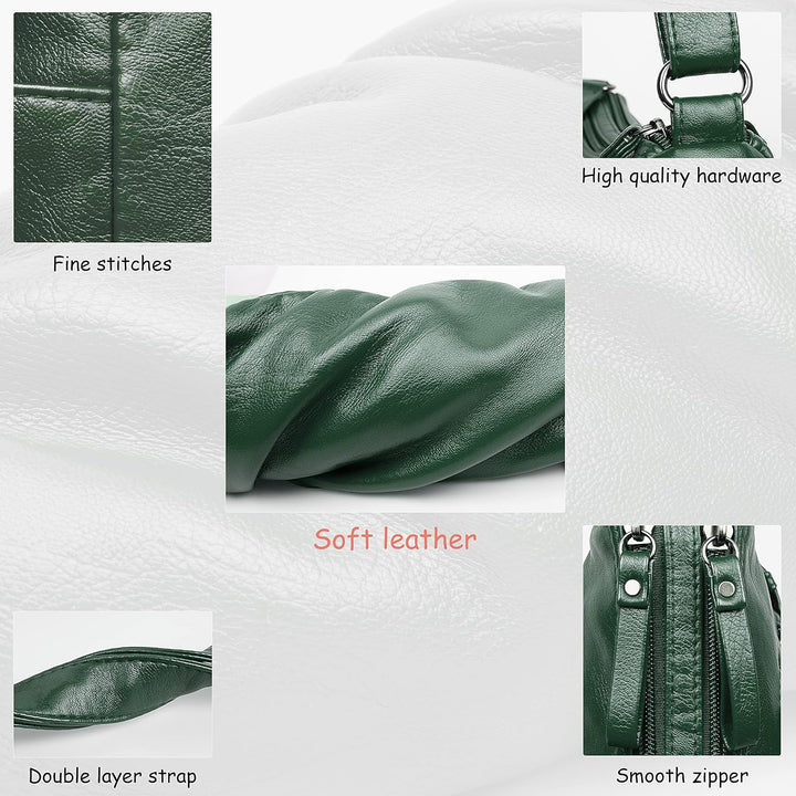 Geldbörsen für Damen, weiches PU-Leder, Umhängetasche, Damen, Umhängetasche, Taschenbücher Grün - 29
