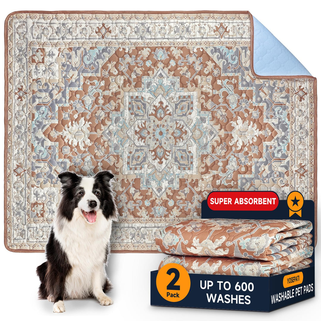 Waschbare Pinkelpads für Hunde, 2 Stück Wiederverwendbare Puppy Pads 122x92cm Super saugfähige wasse