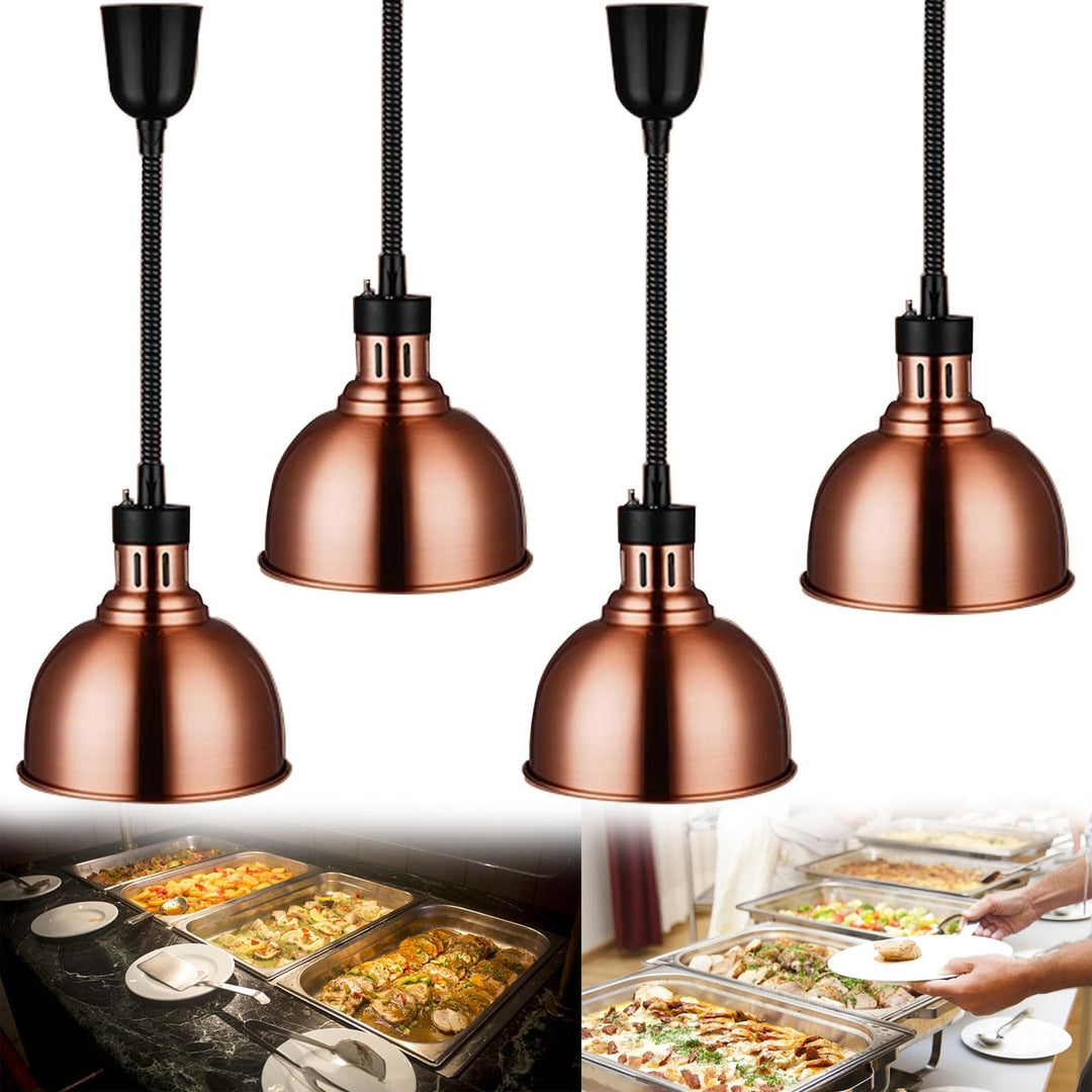 Wärmelampe für Essen, Edelstahl Buffet Speisenwärmer mit Wippschalter und Kühllöchern, Lebensmittel