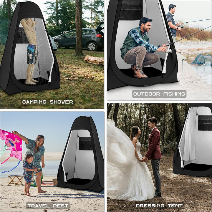 BRIAN & DANY Duschzelt Camping, Pop Up Toilettenzelt, Tragbares Umkleidezelt mit Regenschutz und Fen