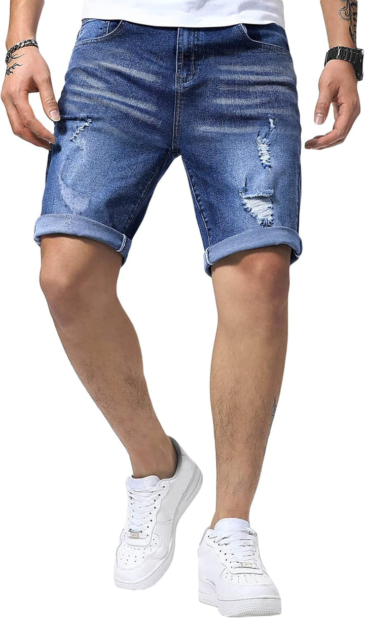 Meilicloth Jeans Shorts Kurze Herren Shorts Sommer Denim Western Casual A Navy Blau XS, A Navy Blau