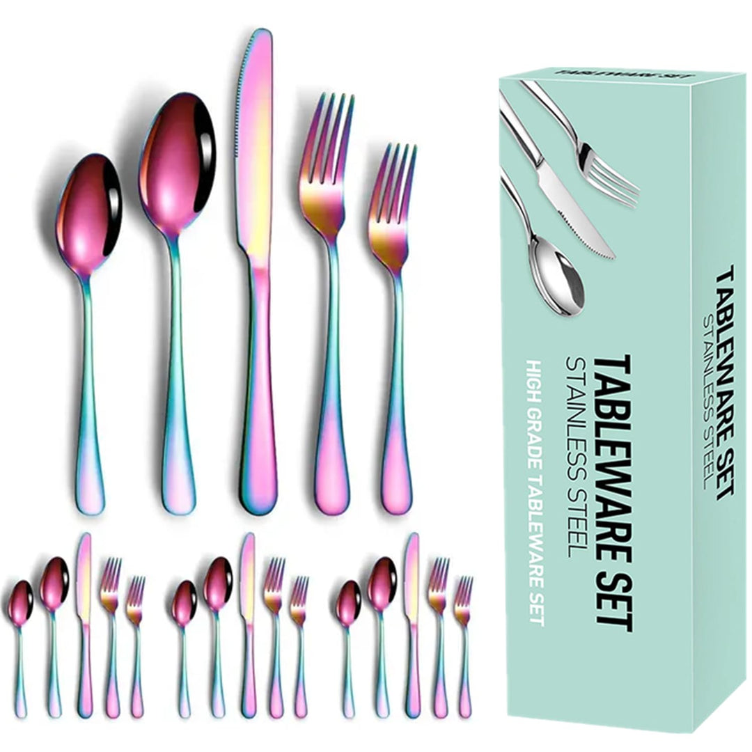 Besteck Set für 4 Personen, 20 teilig Essbesteck Set inkl. Messer, Gabel, Löffel für die Küche zu Ha
