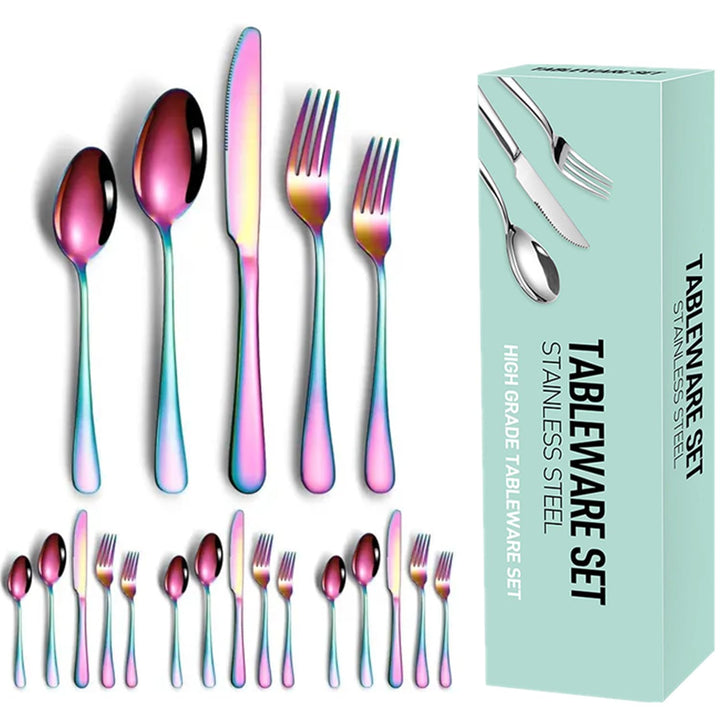 Besteck Set für 4 Personen, 20 teilig Essbesteck Set inkl. Messer, Gabel, Löffel für die Küche zu Ha