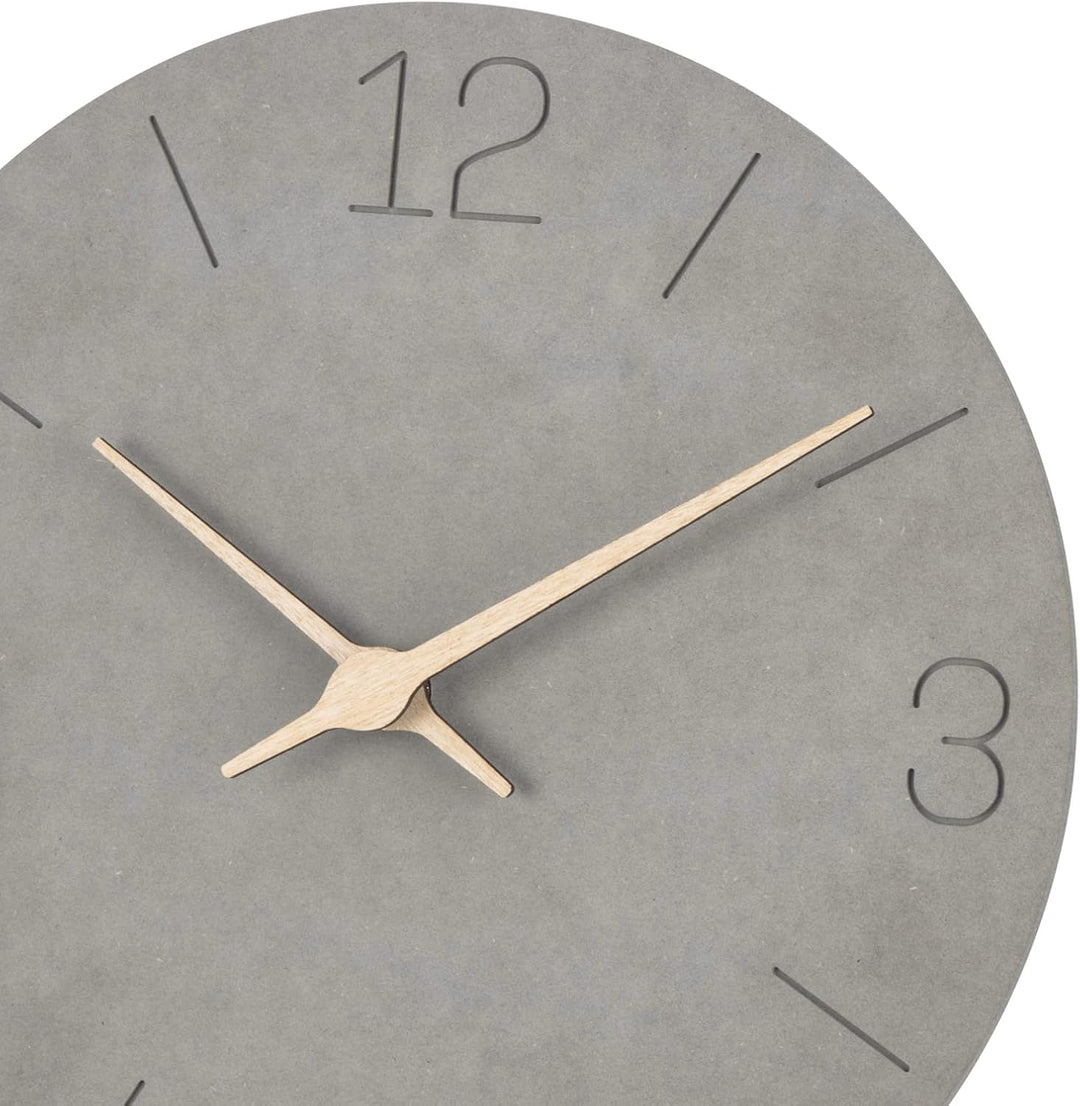 Warminn MDF Holz Wanduhr Ohne TickgeräUsche Lautlos Modern 30cm Quarz Gross Batterie Betriebene Wand