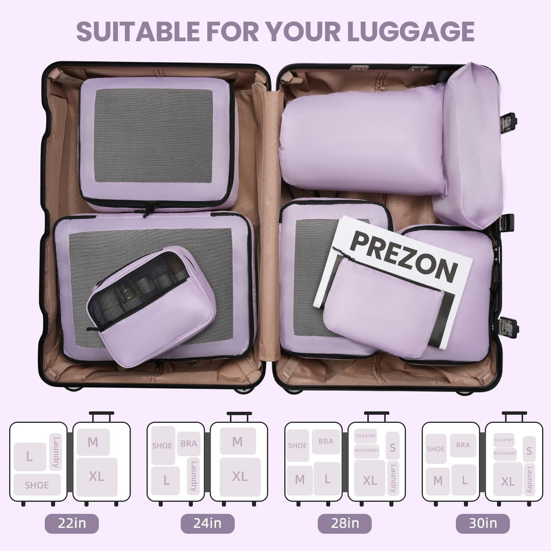 Packing Cubes for Suitcase 8 Set, Leichtgewichtige Gepäck Packing Organizer Packing Cubes für Reisez
