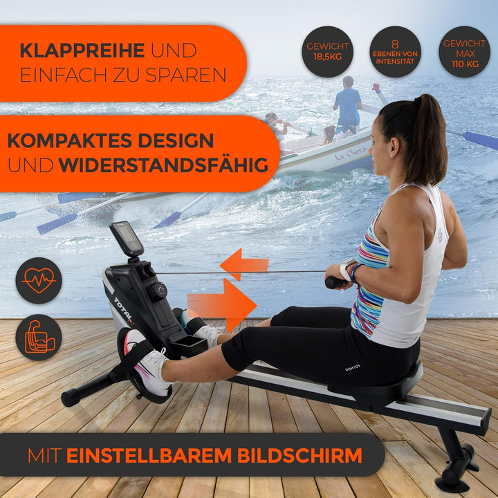 Rudergerät | Hohe Qualität | Mit Transportrollen | Mit led-anzeige | Perfekt für das Training zu Hau