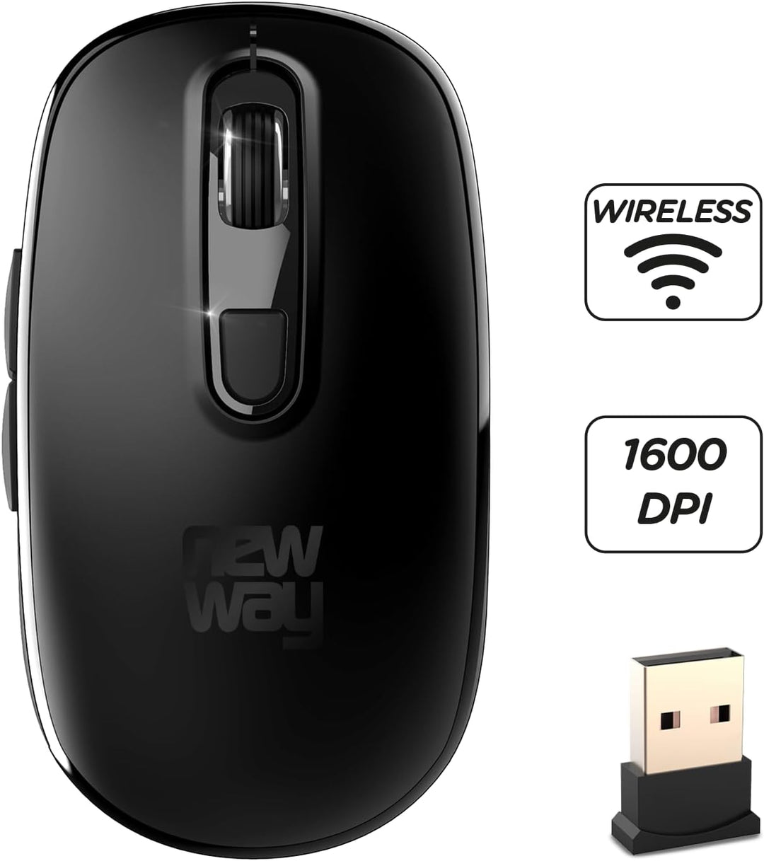 NEWWAY - RF02 Wireless 2,4 GHz Tastatur Maus Pack mit Matte - 105 Tasten 13 Multimedia-Tastenkombina