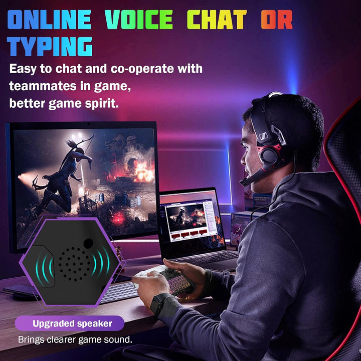 TiMOVO Mehrfarbig RGB-Hintergrundbeleuchtung Tastatur für PS5 Controller, Drahtlos Bluetooth Tastatu