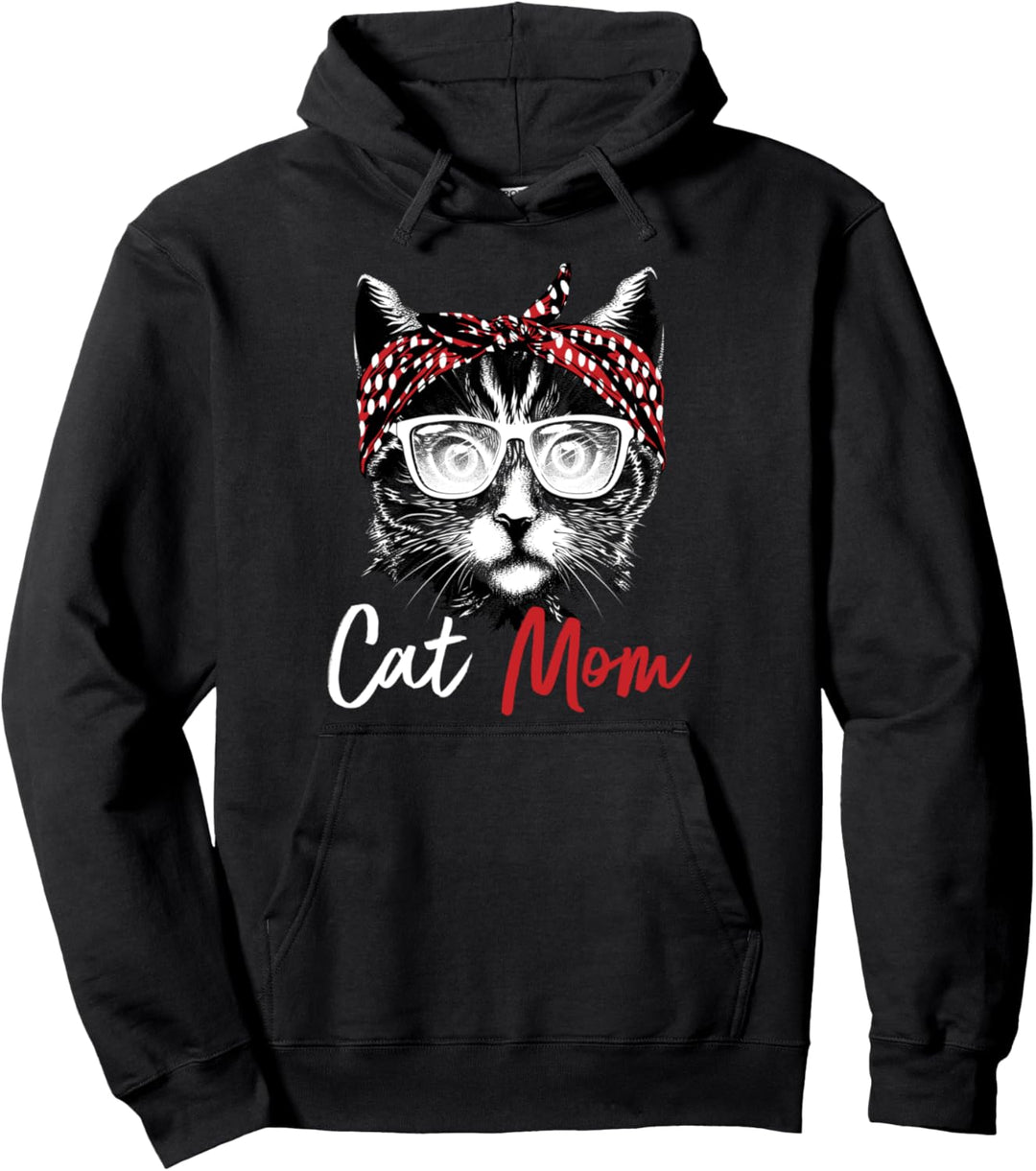 Cat Mom Katzenmama Katzenmotiv Geschenk Damen Pullover Hoodie