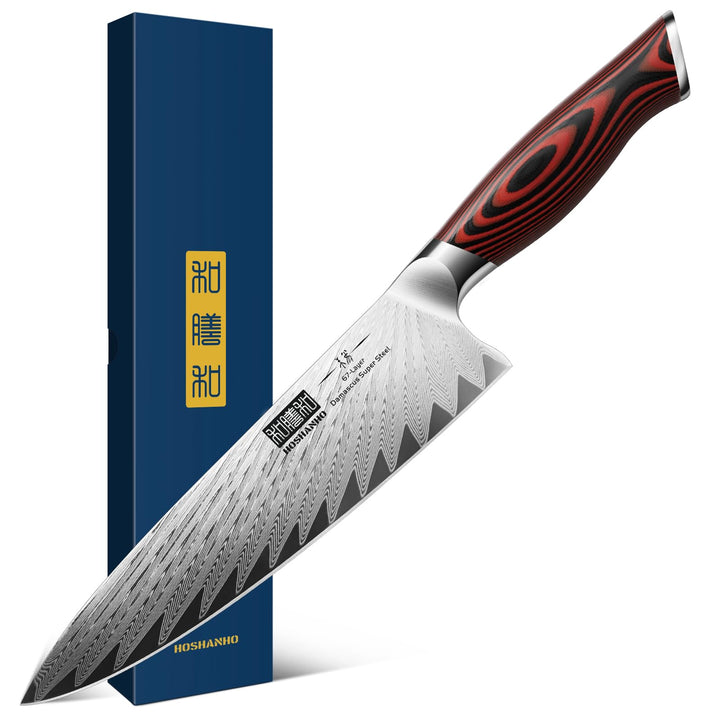 HOSHANHO 8 Zoll Damast-Kochmesser, professionelles Küchenmesser aus VG-10-Damast-Superstahl, ultrasc