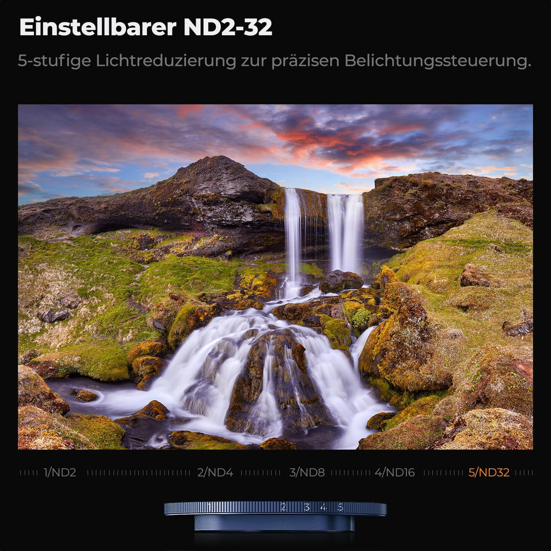 K&amp;F CONCEPT Snap-On ND2-32 Filter kompatibel mit iPhone 17 Pro/Pro Max | Dunkelblau, 11,2g extrem Le
