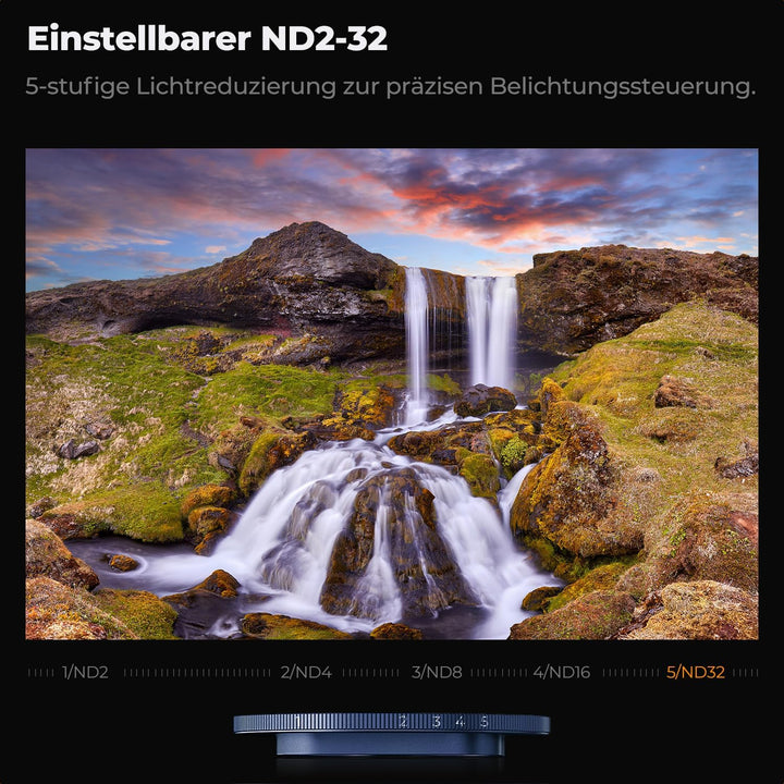 K&amp;F CONCEPT Snap-On ND2-32 Filter kompatibel mit iPhone 17 Pro/Pro Max | Dunkelblau, 11,2g extrem Le
