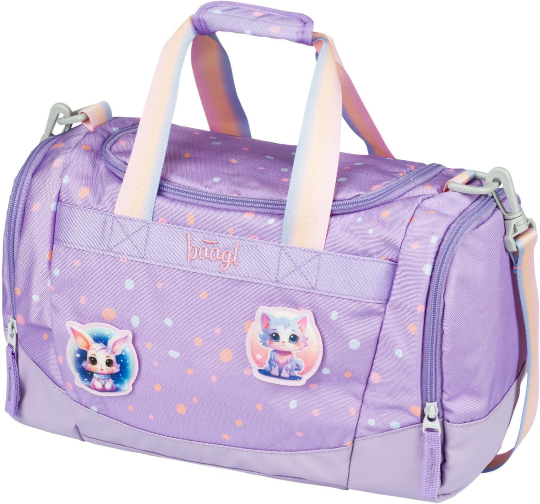 Baagl Sporttasche Mädchen Reisetasche Kinder Schule Reisen - Lieblingstiere | Schwimmtasche Kompakt